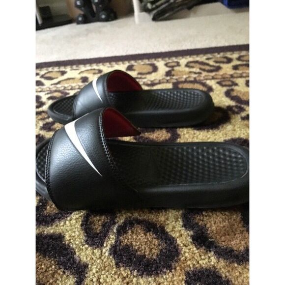 Nike Men\'s Flip Flops Slides Sandals Shoes Size 6 Black with White Logo main image 10